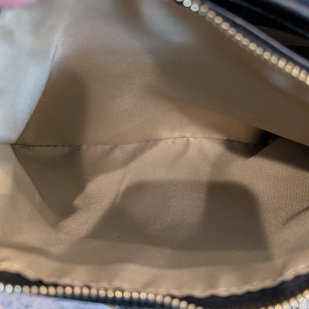 Valentina Black Leather Shoulder Bag with Tan Straps - Picture 7 of 9